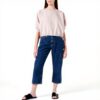 SISLEY Camicia Donna Lino Cotto Rosa Tenue Moda