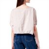SISLEY Camicia Donna Lino Cotto Rosa Tenue Moda
