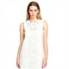 Abito Sisley Donna Bianco Poplin Ricamato Casual