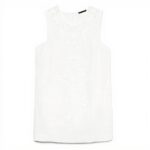 Abito Sisley Donna Bianco Poplin Ricamato Casual