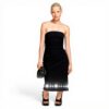 Sisley Dress Nero Donna Abito Midi Cotone Casual