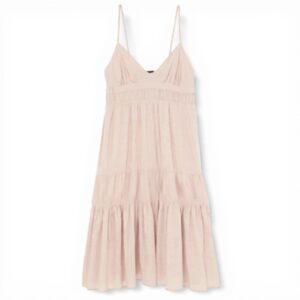 Sisley Dress Donna Cotone Rosa Tenue Vestiti Casual