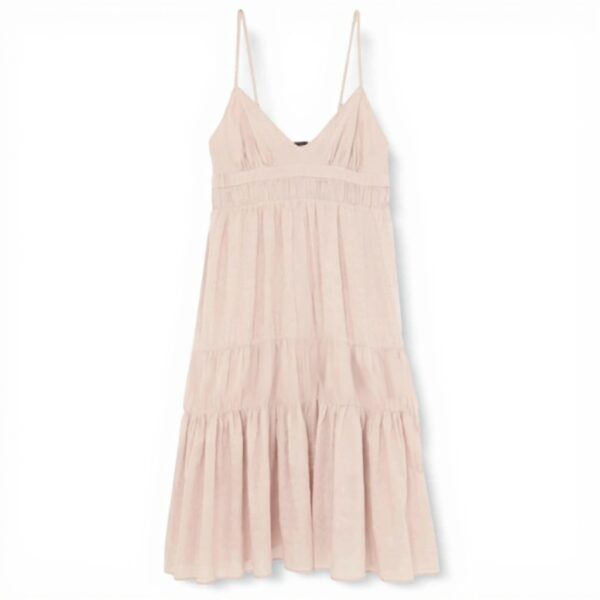 Sisley Dress Donna Cotone Rosa Tenue Vestiti Casual