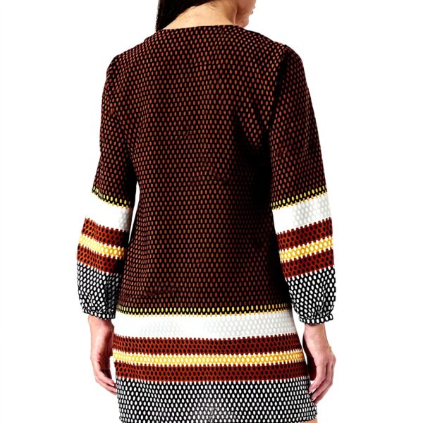 Vestito Donna SISLEY Poliestere Casual Brown Pattern Striped