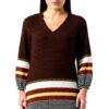 Vestito Donna SISLEY Poliestere Casual Brown Pattern Striped