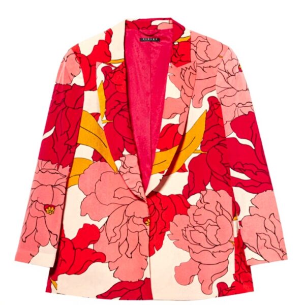 Sisley Giacca Donna Multicolore Apertura Monopetto Spalle