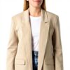 Sisley Giacca Donna Poliestere Viscosa Beige Taglia 46