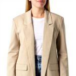 Sisley Giacca Donna Poliestere Viscosa Beige Taglia 46