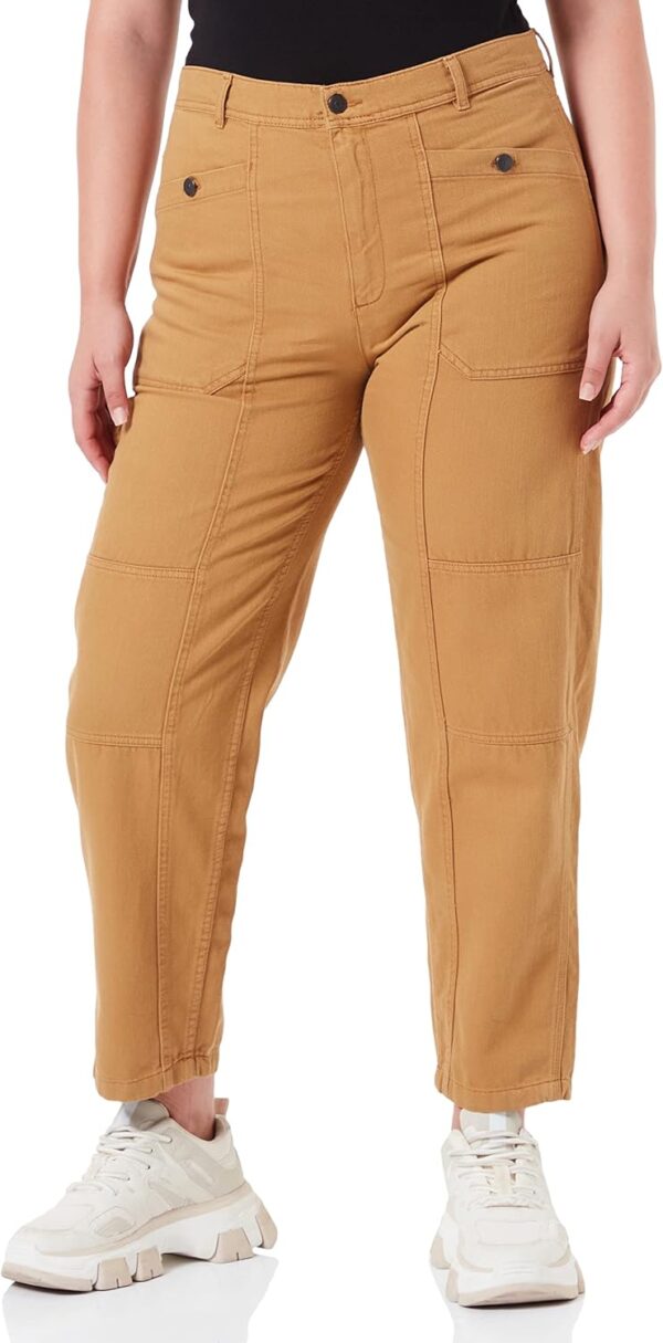 Jeans Donna SISLEY Denim Senape Tascabili Comodi-0