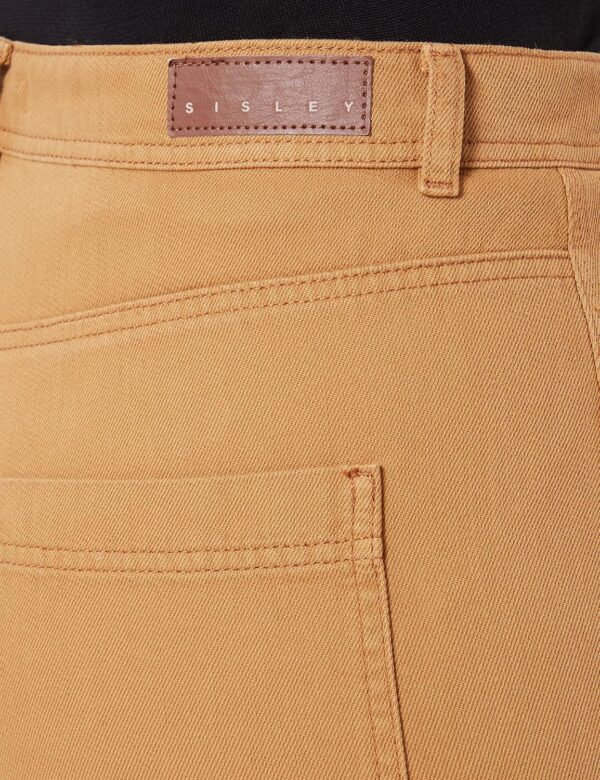 Jeans Donna SISLEY Denim Senape Tascabili Comodi-4