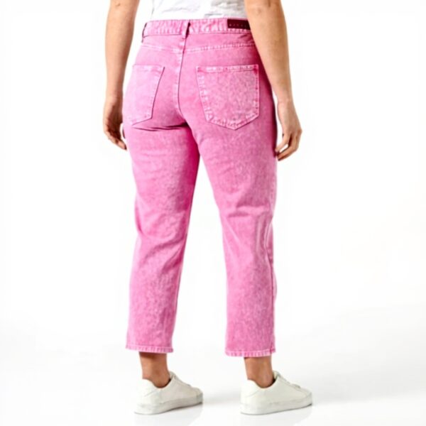 SISLEY Jeans Donna Pink 90k vita alta orlo gamba