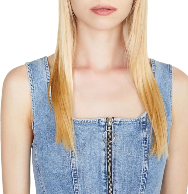 SISLEY Maglietta Donna T-shirt cotone Light Blue Denim-4