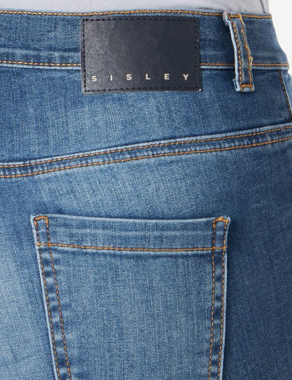 SISLEY Pantaloni Donna Blu 901 Cotone Comodo Casual-4