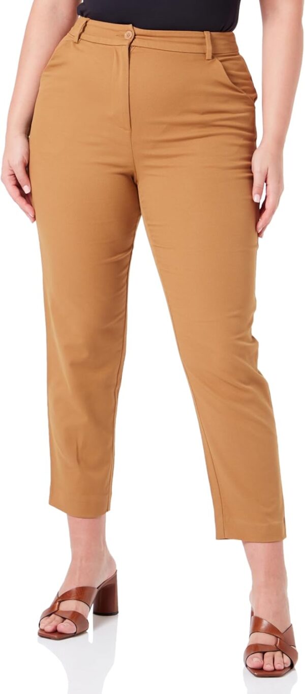 Pantaloni Donna SISLEY Cotone Elastan Colore Camel-0