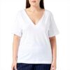 T-Shirt Donna Sisley 3lanw4002 Bianco Spalle Scese