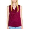 Sisley T-Shirt Donna Fucsia Viscosa Canotta Top