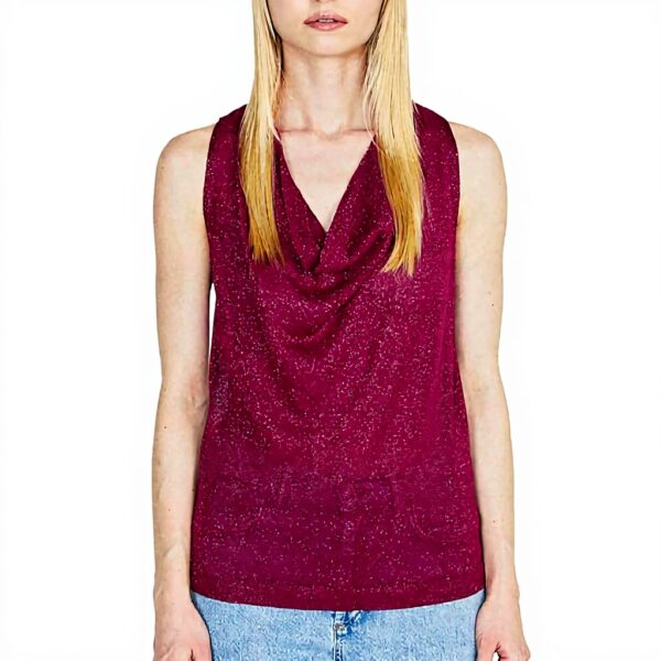 Sisley T-Shirt Donna Fucsia Viscosa Canotta Top