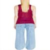 Sisley T-Shirt Donna Fucsia Viscosa Canotta Top