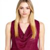 Sisley T-Shirt Donna Fucsia Viscosa Canotta Top