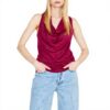 Sisley T-Shirt Donna Fucsia Viscosa Canotta Top