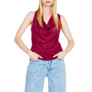 Sisley T-Shirt Donna Fucsia Viscosa Canotta Top