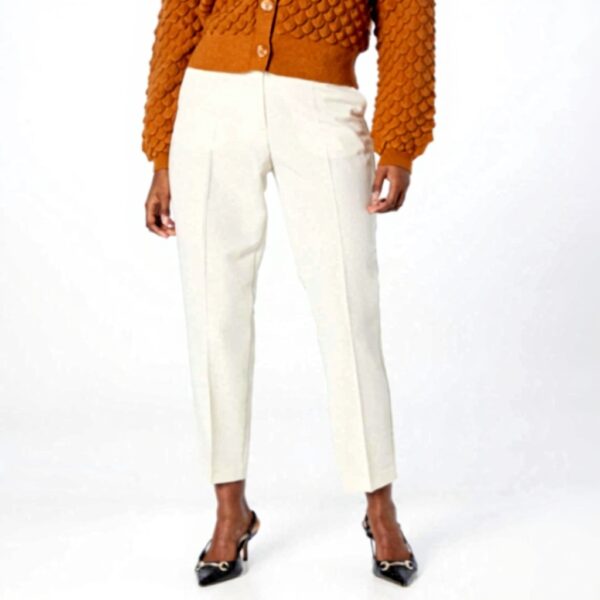 Sisley Pantaloni Donna Boxer Bambino Pieghe Tasche Off White