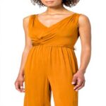 Sisley Tuta Donna Salopette Viscoe Arancione Taglia 40