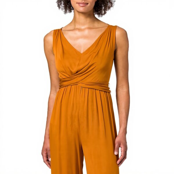 Sisley Tuta Donna Salopette Viscoe Arancione Taglia 40