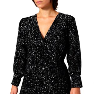Vestito Donna SISLEY Stampa Bianca Nera Casual Viscose