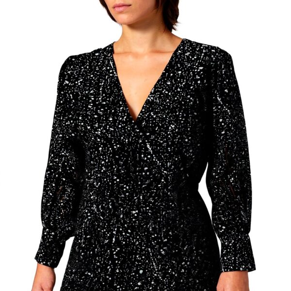 Vestito Donna SISLEY Stampa Bianca Nera Casual Viscose