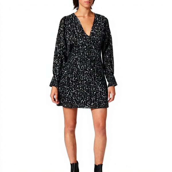 Vestito Donna SISLEY Stampa Bianca Nera Casual Viscose