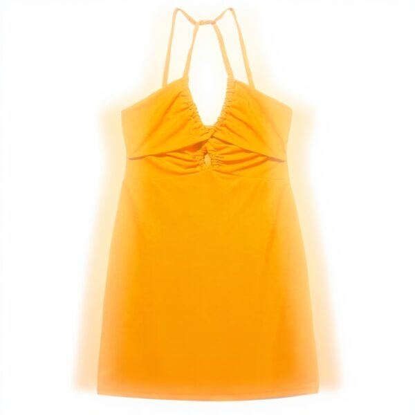 Vestito Donna Sisley Casual Poliestere Elastan Arancione