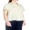 Maglietta SISLEY Donna Lino Beige T-shirt casual