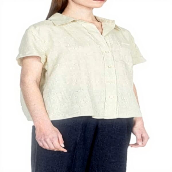 Maglietta SISLEY Donna Lino Beige T-shirt casual
