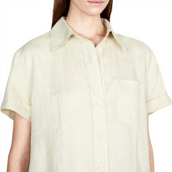 Maglietta SISLEY Donna Lino Beige T-shirt casual