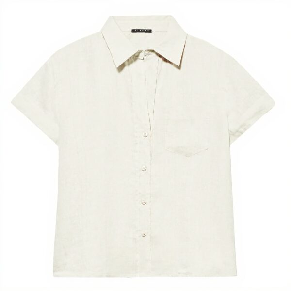 Maglietta SISLEY Donna Lino Beige T-shirt casual