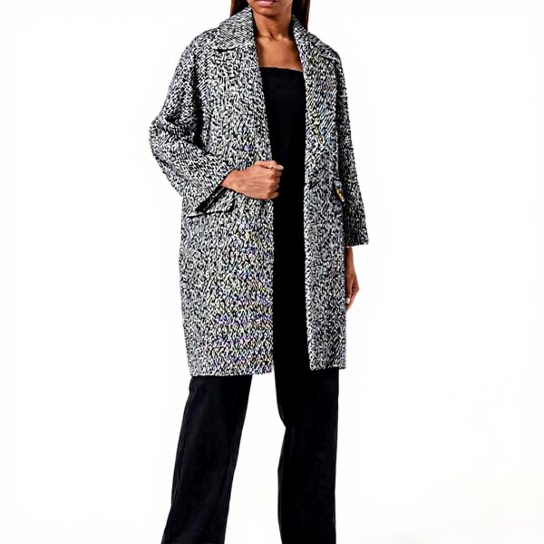 Cappotto Donna SISLEY Lana Colori Bianco Nero 902