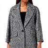 Cappotto Donna SISLEY Lana Colori Bianco Nero 902