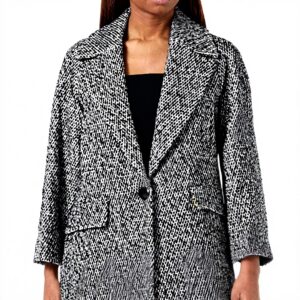Cappotto Donna SISLEY Lana Colori Bianco Nero 902
