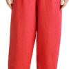 Pantaloni Donna United Colors of Benetton Lino Morbido-3