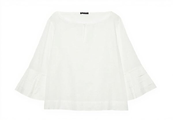 SISLEY Blouse Donna Giallo Spalle Sovrapposte Apertura V