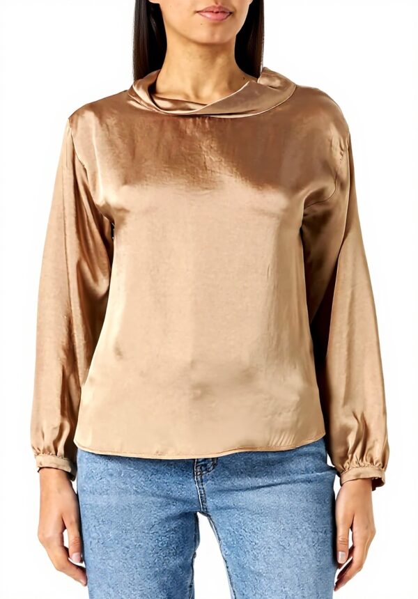 Sisley Camicia Donna Acetato T-shirt Beige Moda