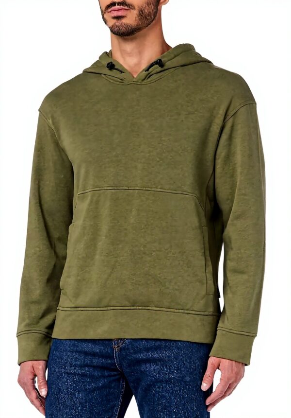 Sisley Maglia Tuta Uomo Verde Militare Felpa Cappuccio