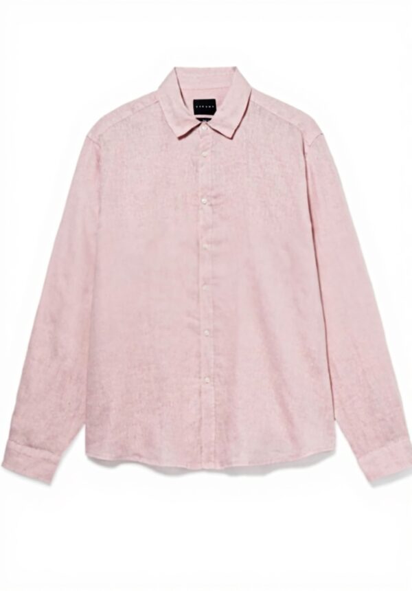 Camicia Uomo SISLEY Lino Collo Button Down Rosa