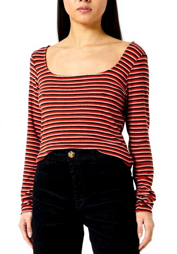Sisley T-Shirt Donna Maglia Lunga Poliestere Viscosa Elastan