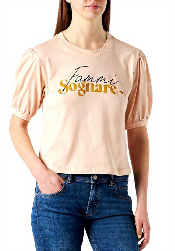 Sisley T-Shirt Donna 100% Cotone Rosa Taglia L