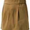 Pantaloni Benetton Donna Lyocell Cotone Verde Militare-1