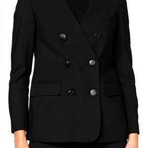 Giacca Benetton Donna Nero Poliestere Longline Doppio Petto-0