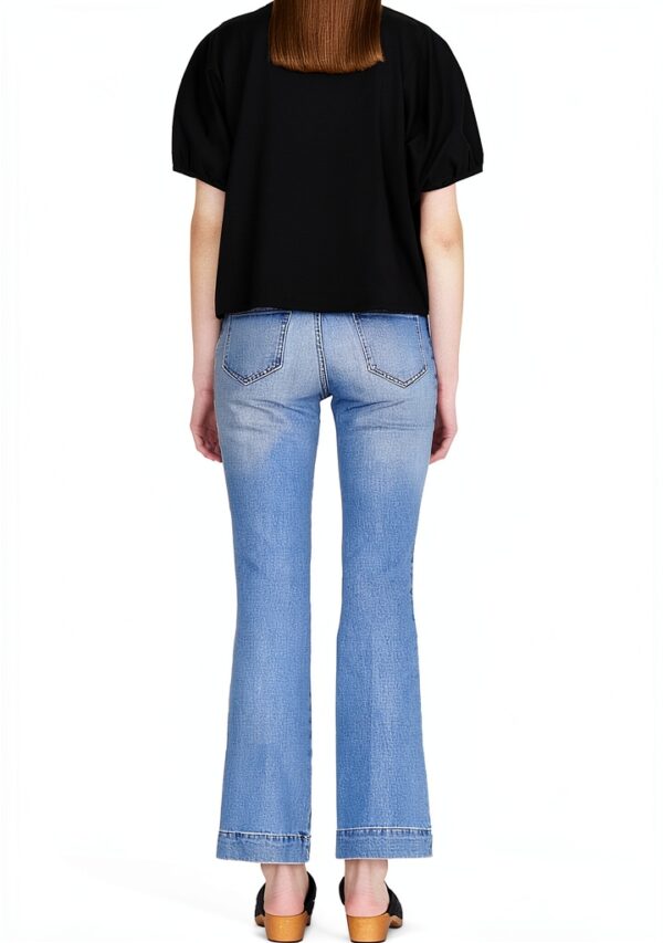 T-shirt donna Benetton 100% cotone nera taglia XS-3