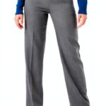 Pantaloni Benetton Donna Grigio Melange Poliestere Viscosa-0